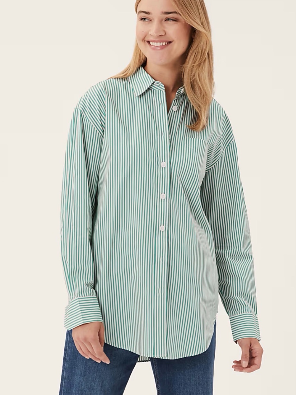 H&M Cotton Striped Button-Down Shirt XL